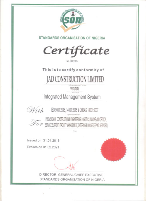 NIS Integrated Management System Certificate